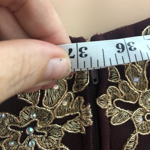 Gold Dark Burgundy TLC Say Yes To Prom Dress Ball Gown Size 13 NWT - Picture 13 of 16